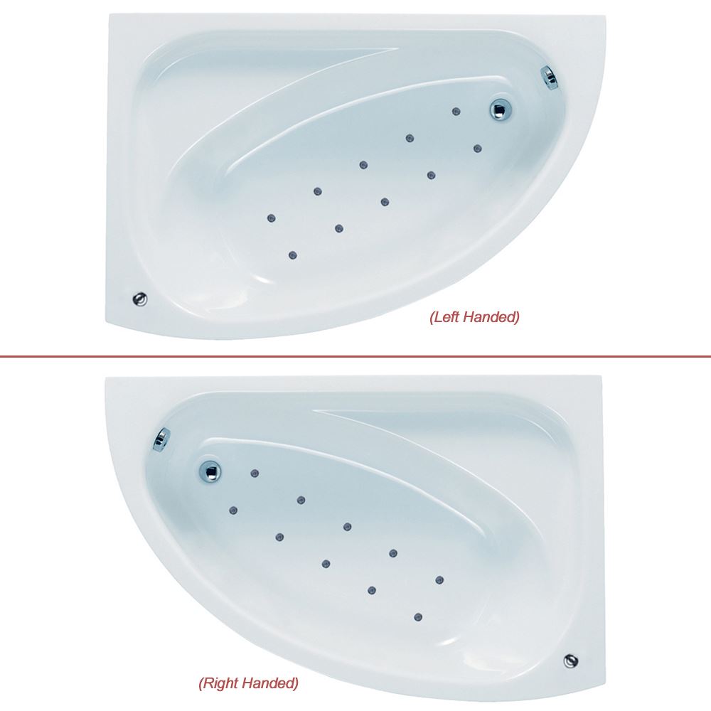 "Carolina" Corner Bath with Hinged, Curved Shower Screen (Front Panel