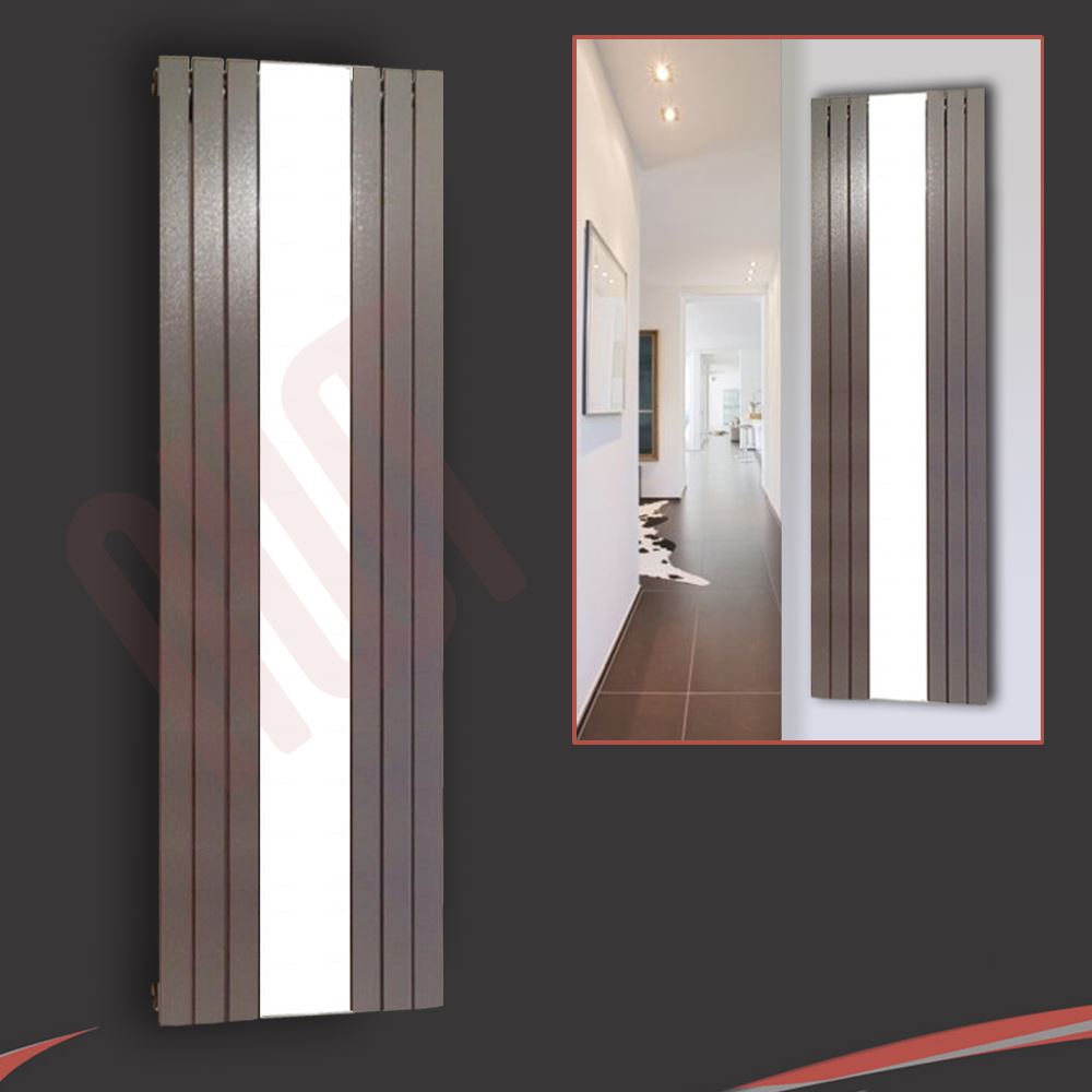 MIXED Vertical Black & Anthracite Central Heating Radiators, Oval