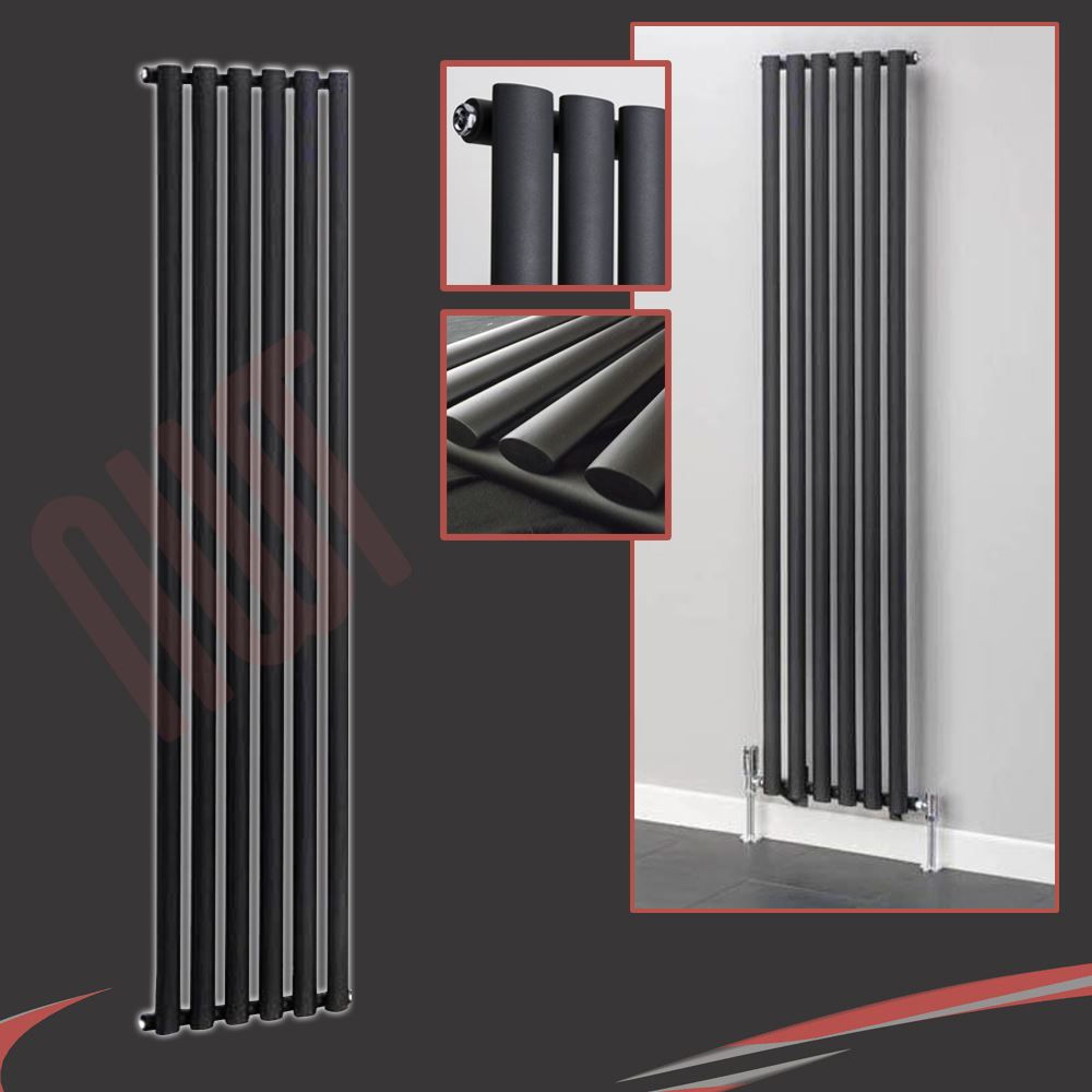 MIXED Vertical Black & Anthracite Central Heating Radiators, Oval & Flat Tubes eBay