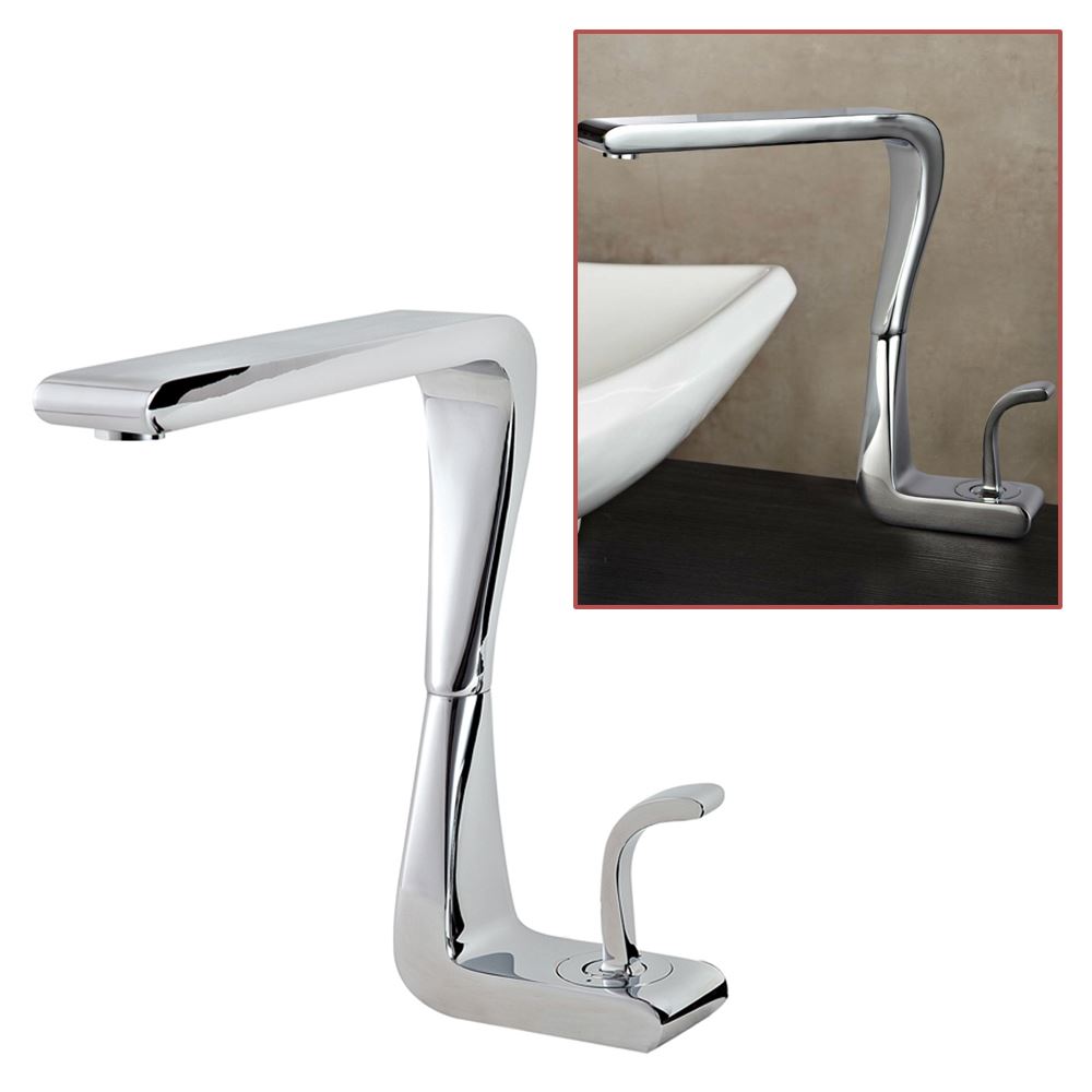 "Carerra" Tall Basin Mono Mixer (Swivel Spout) Designer Bathroom Taps