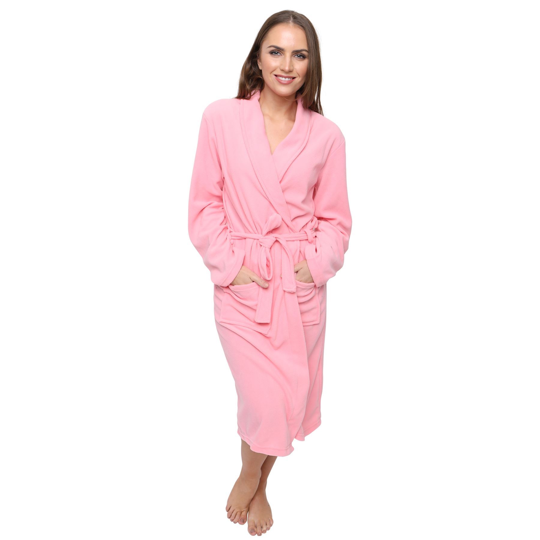 Women's Polar Fleece Robe Dressing Gown, Super Soft, 3 Sizes, Winter