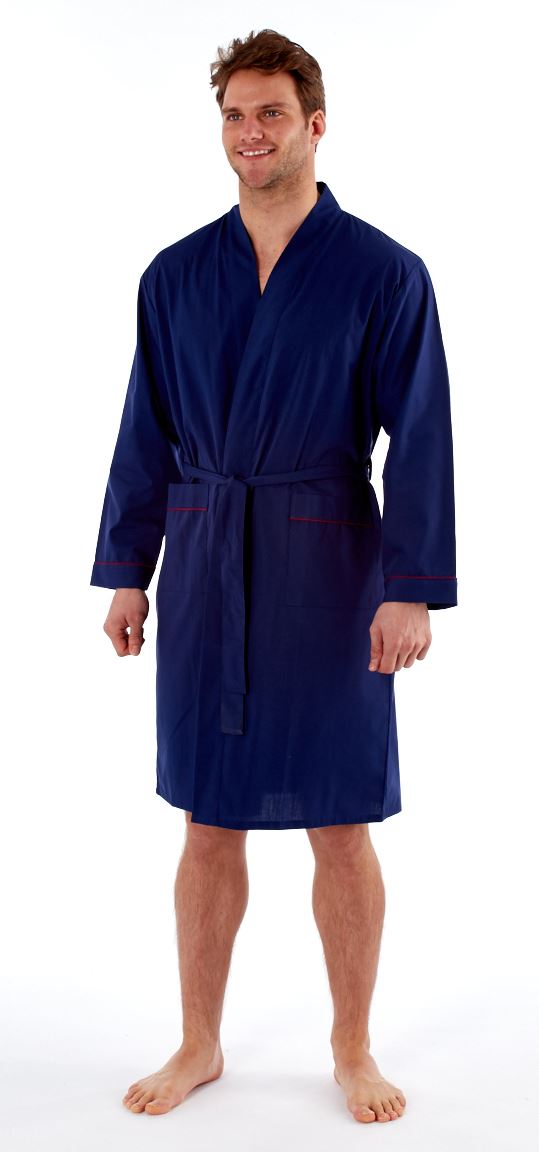 Men's Plain Woven Robe, Cotton Kimono Dressing Gown, M L XL XXL, RZK91 eBay