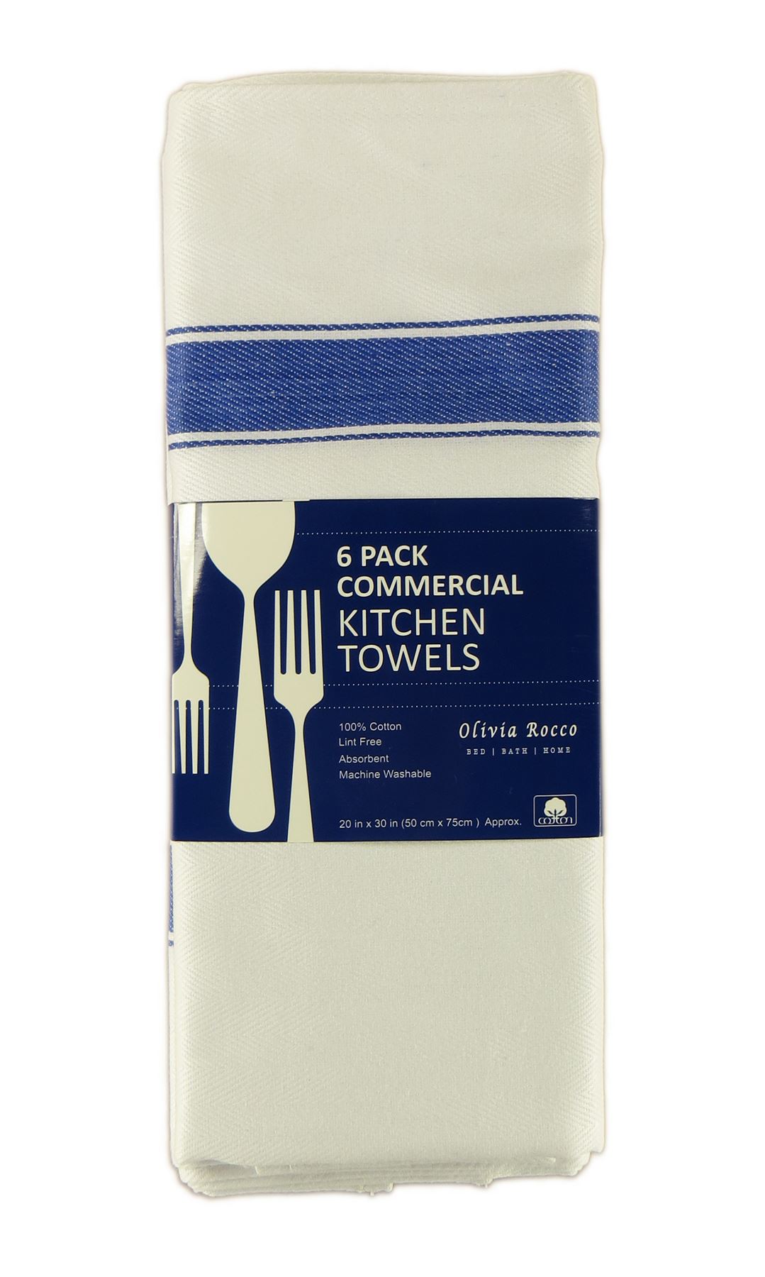 Pack Of 12 Kitchen Tea Towels, Large 100 Cotton Commercial Lint Free