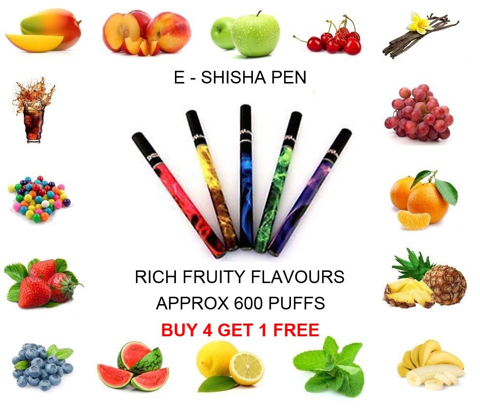 Electric Shisha Pen Sheesha Pipe E Hookah Disposable Choose Your