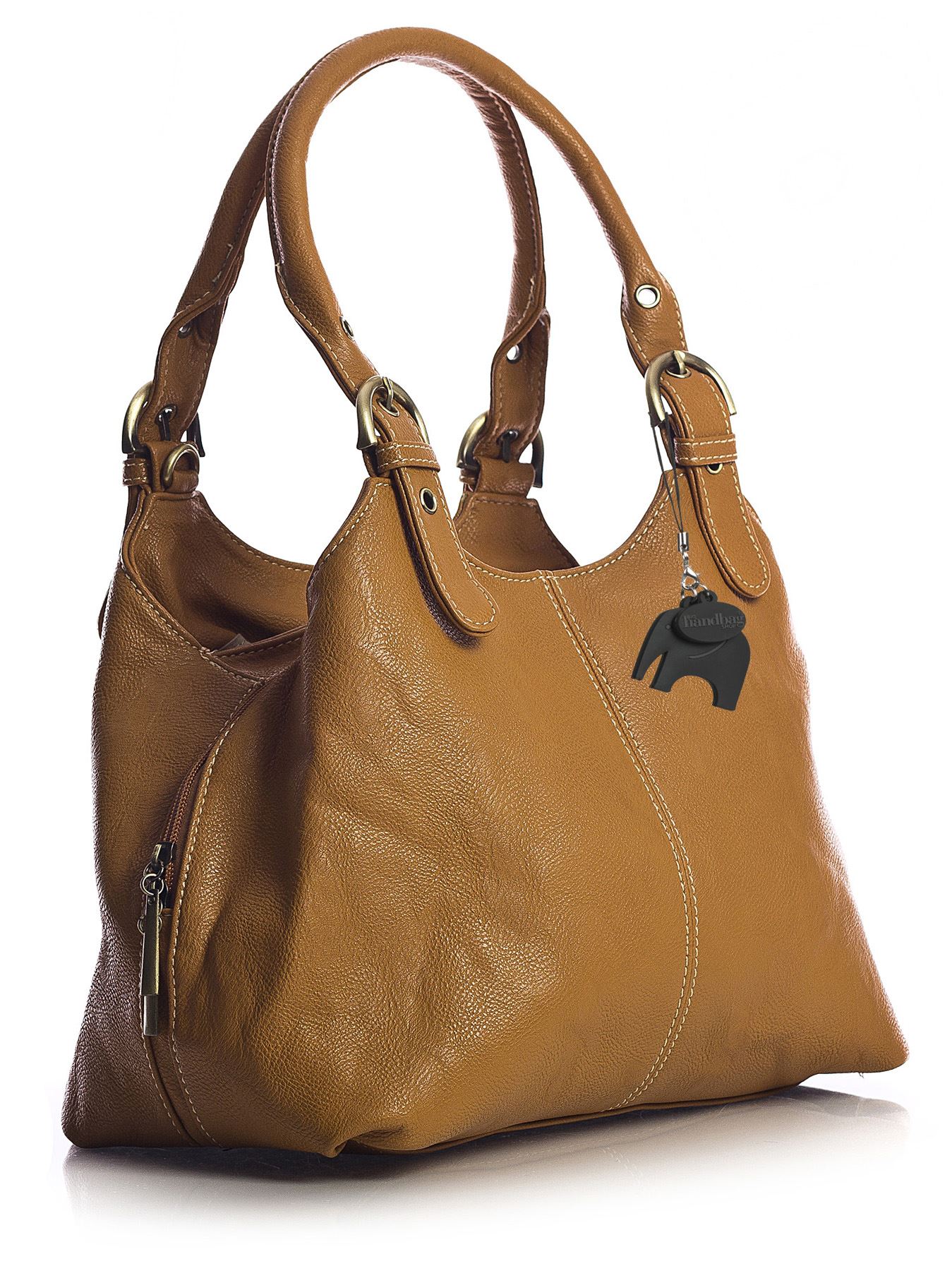 Big Handbag Shop Womens Medium Size Plain Shoulder Bag with a Long