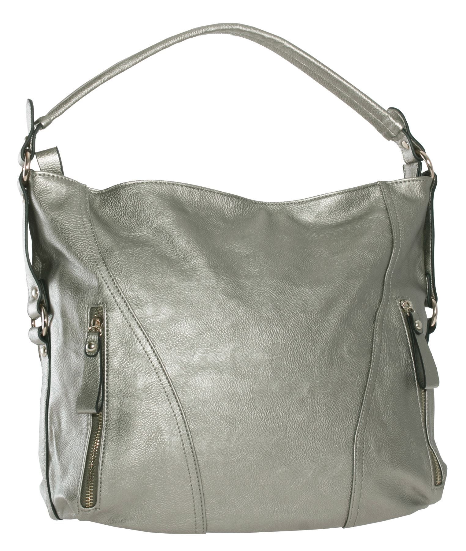 Big Handbag Shop Womens Plain Zip Effect Large Shoulder Bag eBay