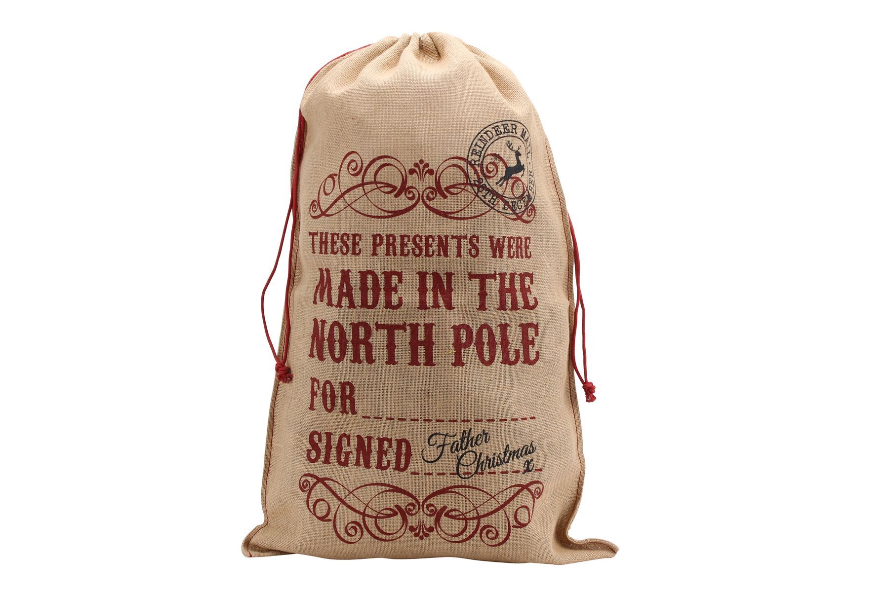 Large Vintage Style Hessian Jute Christmas Present Santa Gift Sacks