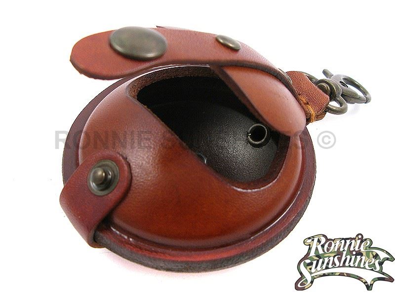 Wilkins Hard Leather Air Rifle Gun Pellet Pouch Size Small 2.5" Brown