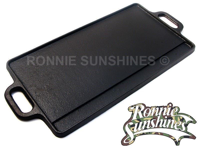 Cast Iron Double Sided Griddle Skillet Grill Pan eBay