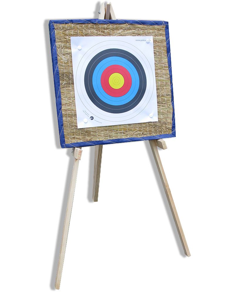 STRAW ARCHERY TARGET + STAND + 10 FACES & PINS eBay
