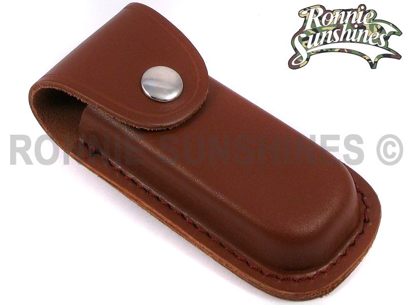 Leather Folding Knife Sheath Pouch Black or Brown Sizes S/M/L eBay