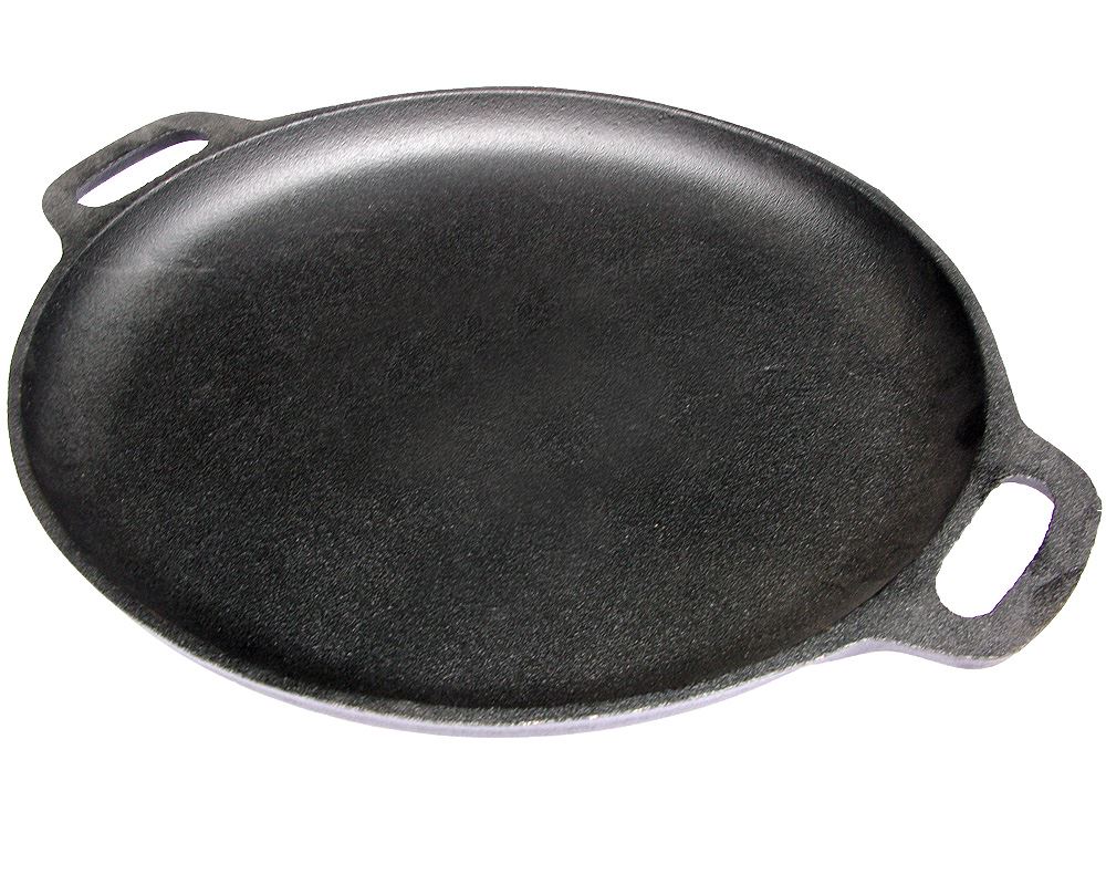 14" Cast Iron Bushcraft Camping Skillet Frying Pan Open Fire Cooking