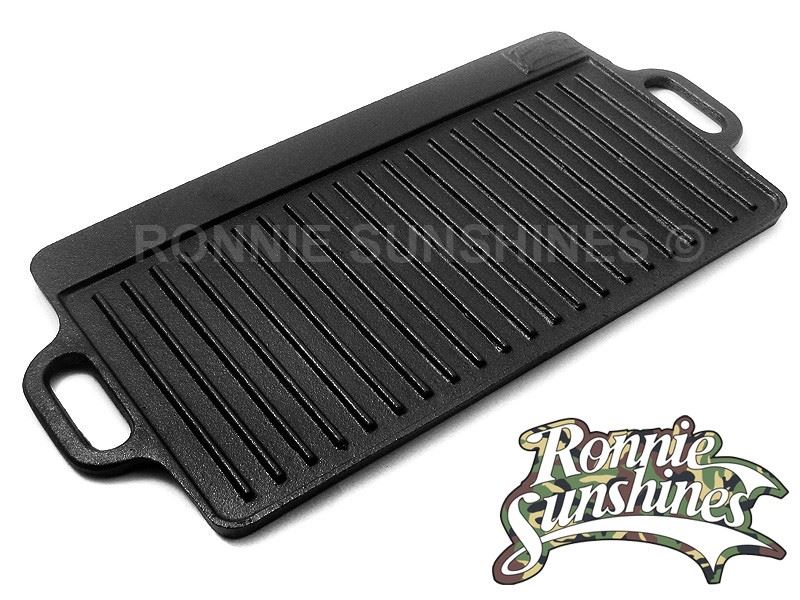 Cast Iron Double Sided Griddle Skillet Grill Pan eBay