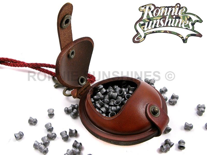 Wilkins Hard Leather Air Rifle Gun Pellet Pouch Size Small 2.5" Brown