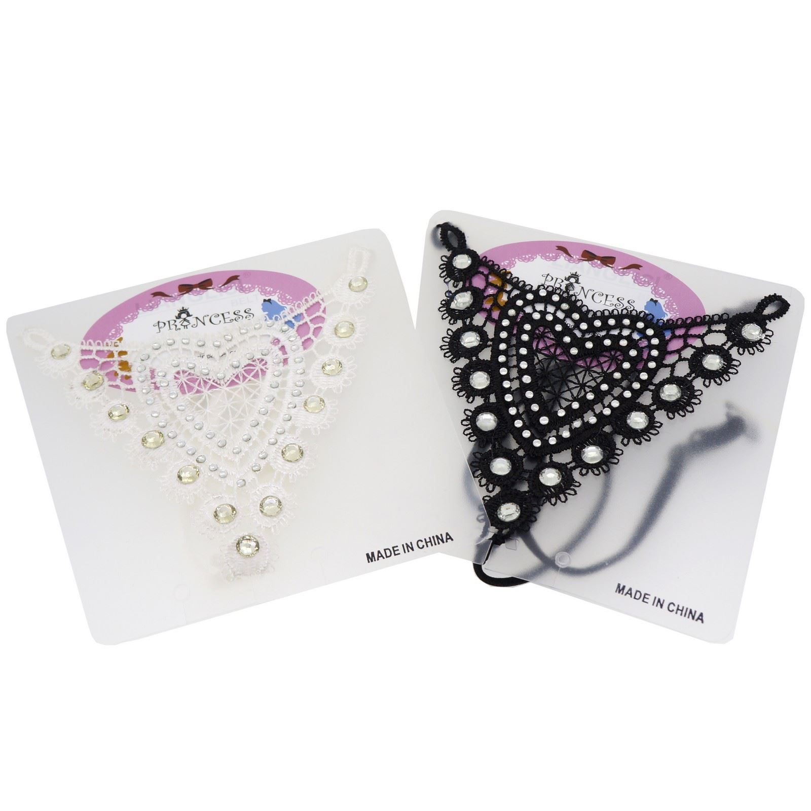 Women Lace Rhinestone Decorative Bra Straps, Good for Bridal Dresses, 2