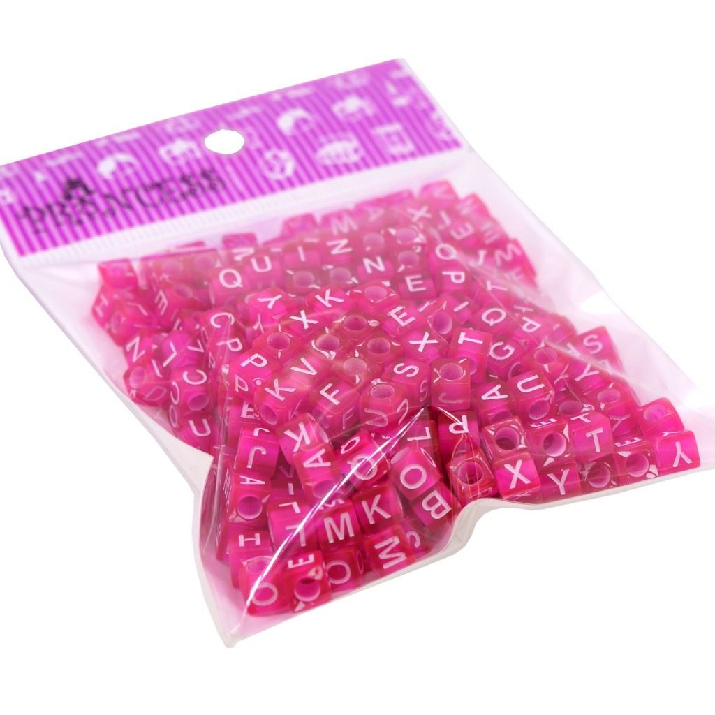 6mm Cube Acrylic Alphabet Letter Beads for Jewelry Making Loom Bracelet