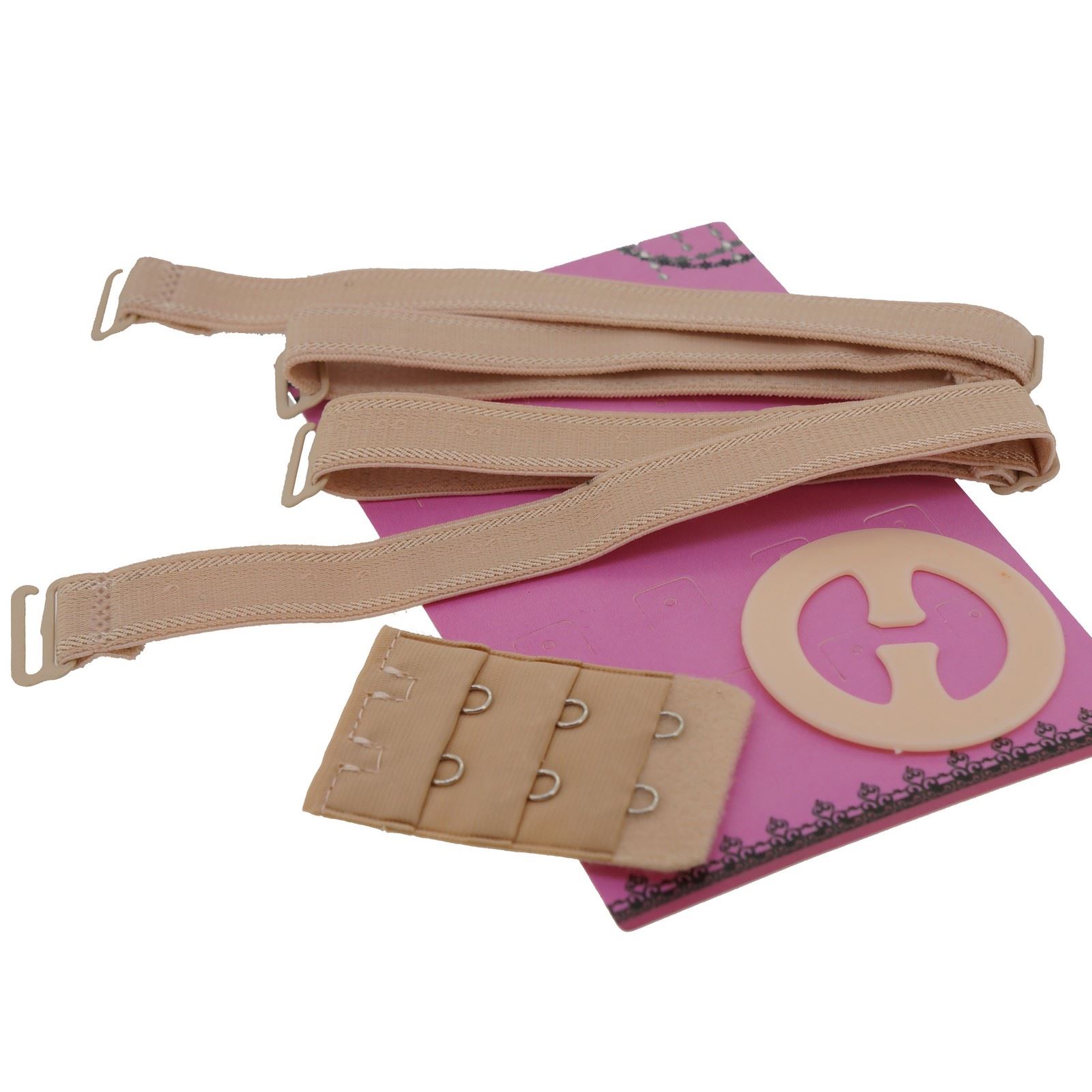 15mm Wide Band Bra Straps /w Clip n 2 Hook Bra Extender Set, Women's