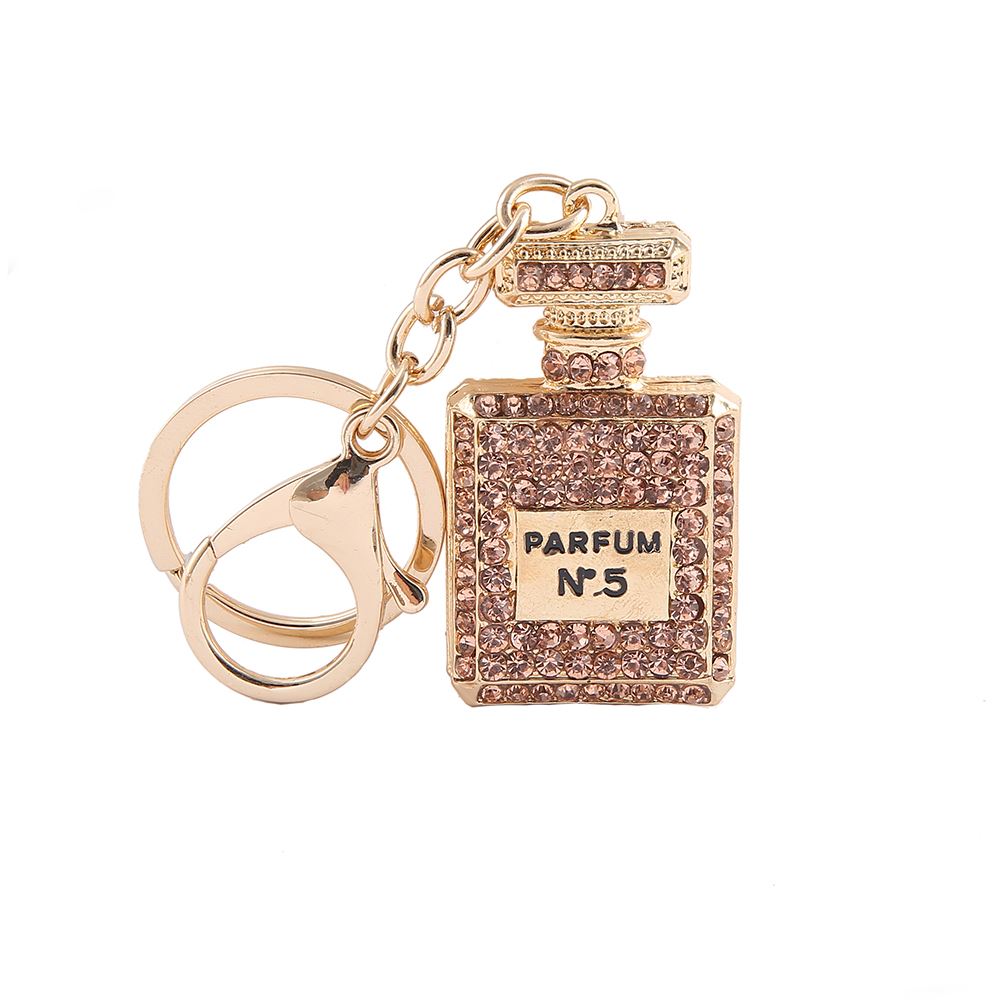 Womens Key Ring Bag Charm Anime Rhinestone Crystal CZ Keyring Keychain