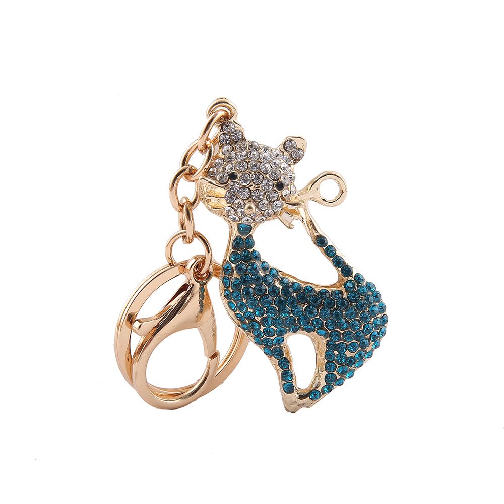 Cute Big Ears Elephant Keychain Sparkling Keyring Crystal