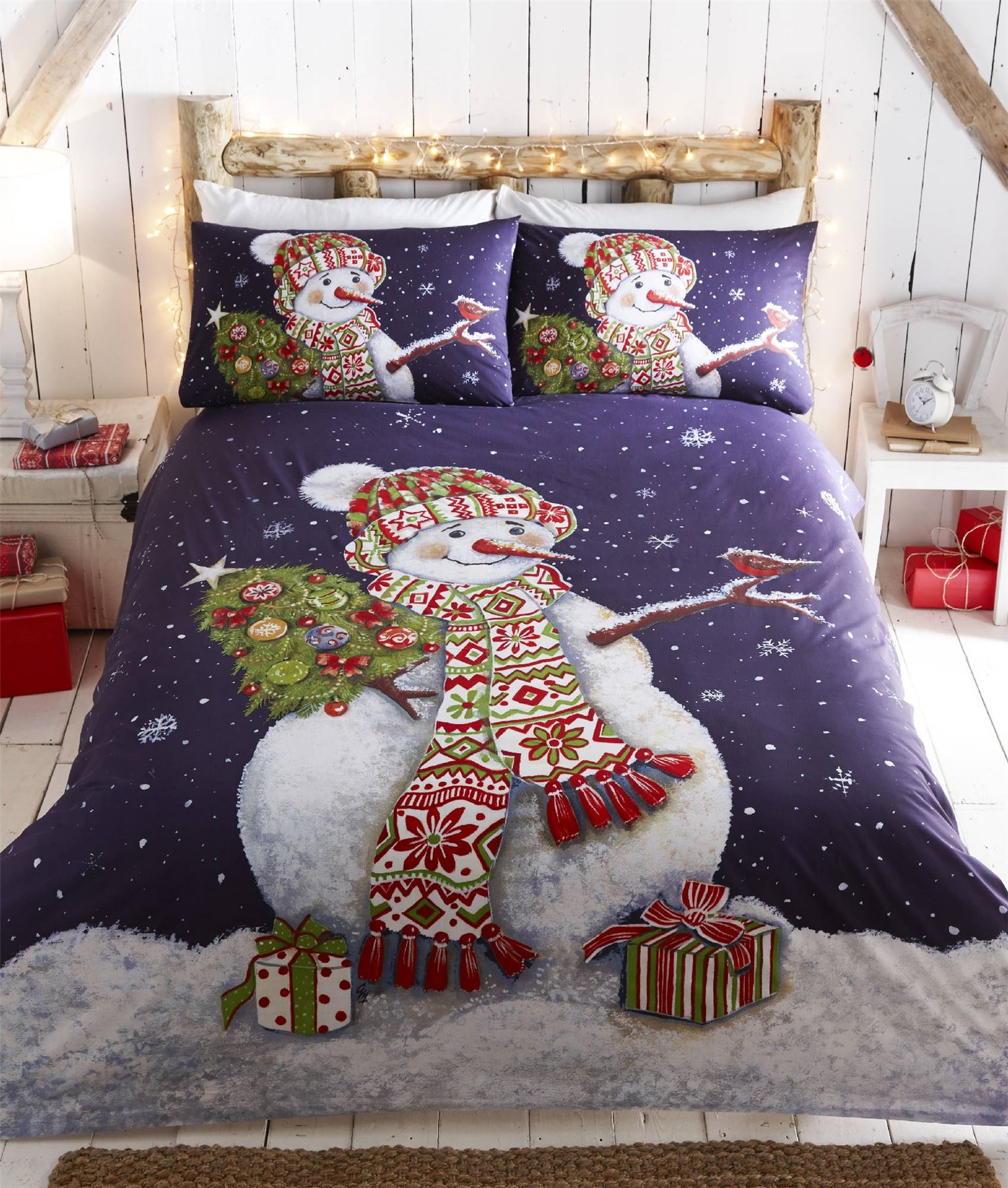 Father Christmas Tree Santa Duvet Quilt Cover Bedding Set eBay
