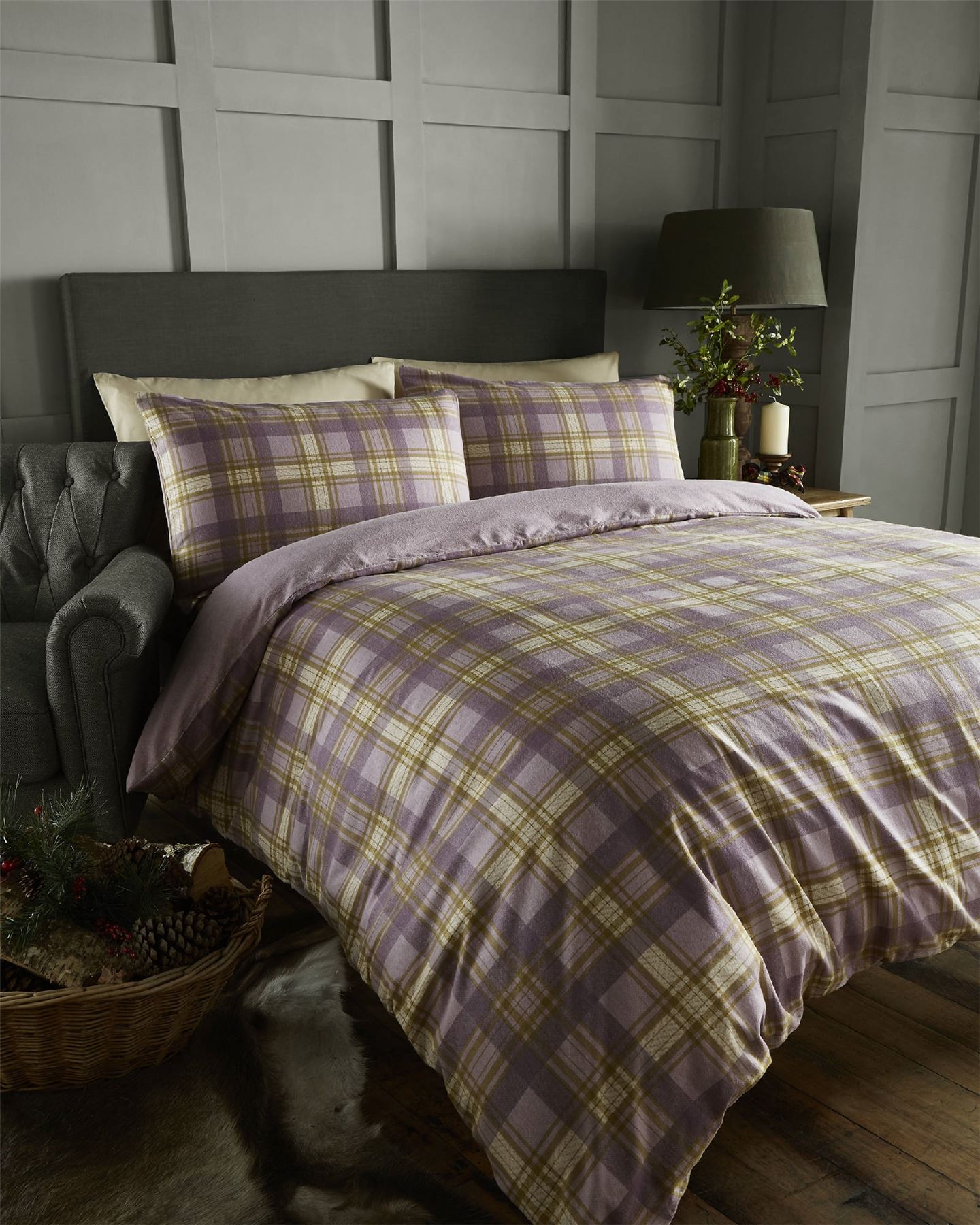 Flannelette Duvet Cover Super King Size Arran Tartan 100 Brushed Cotton Flannelette Thermal Duvet