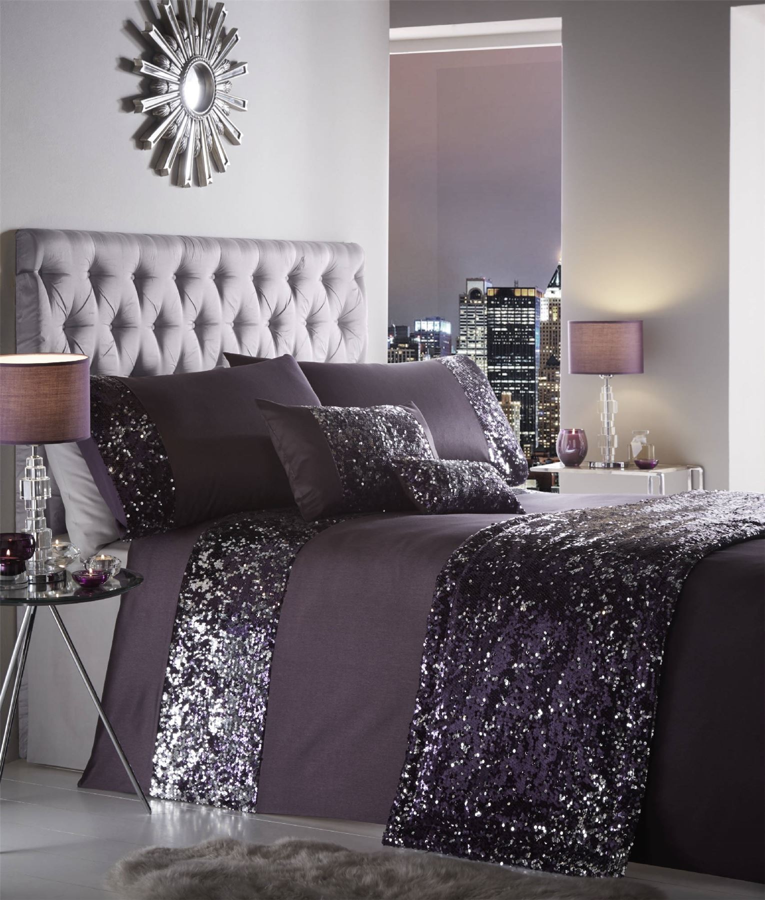 Luxury Sequin Duvet Quilt Cover Bedding Set Dazzle