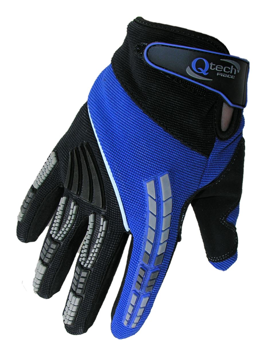 Motocross GLOVES by Qtech Trials Enduro off Road YAMAHA BLUE MX ADULT