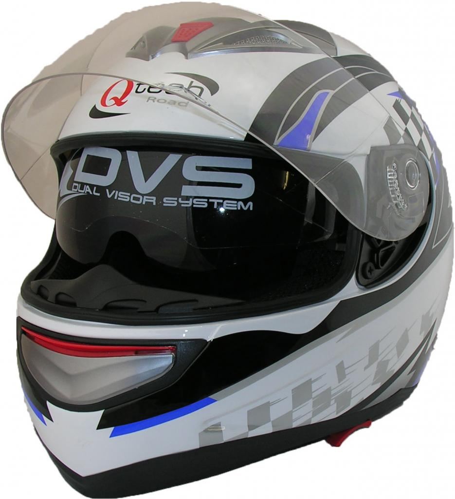 Full FACE Road Legal Crash Helmet Twin Visor Motorcycle Motorbike Scooter - Picture 7 of 7