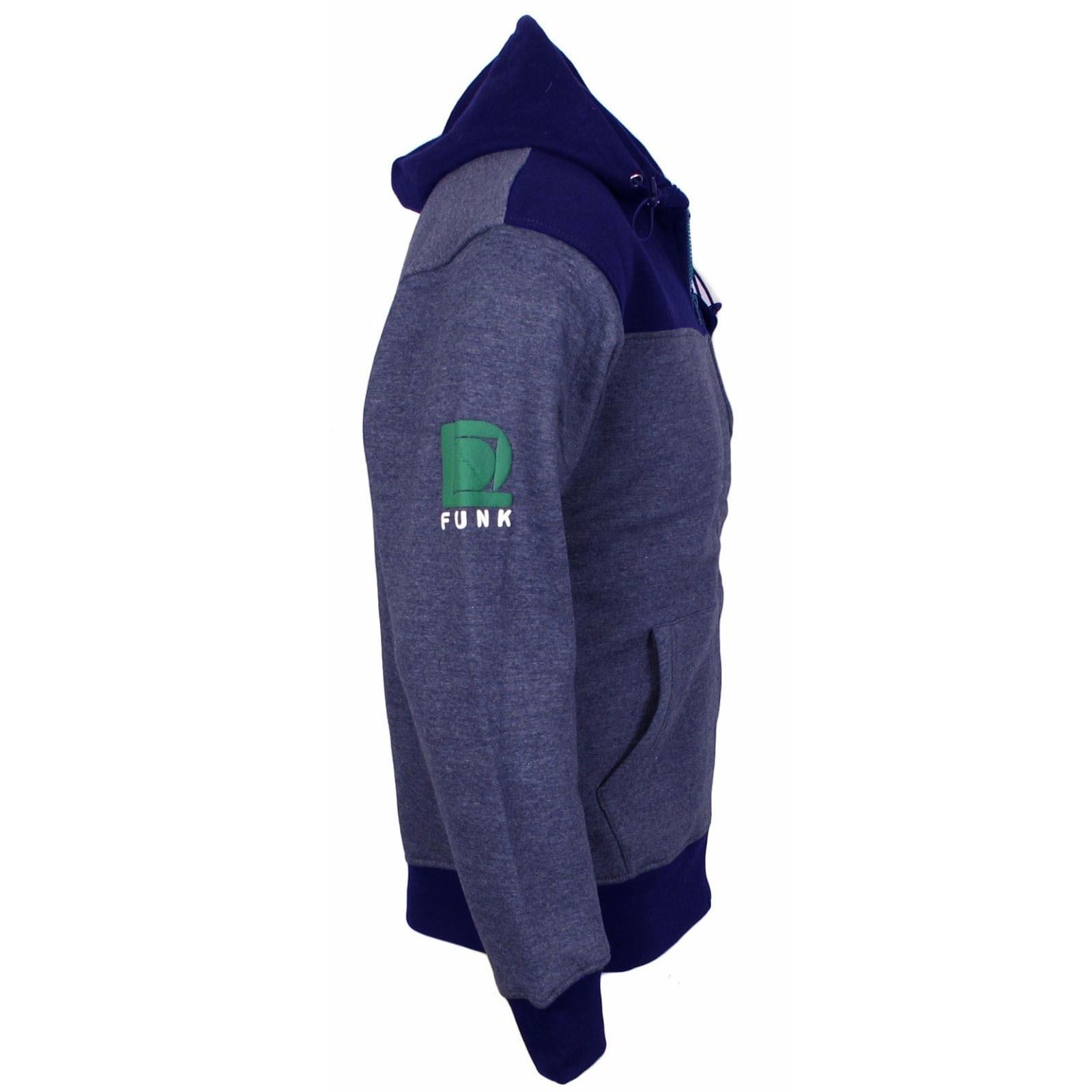 Mens DL FUNK Hoodie Sweatshirt Hooded Zip Up Stylish Jumper Fleece Top Jacket