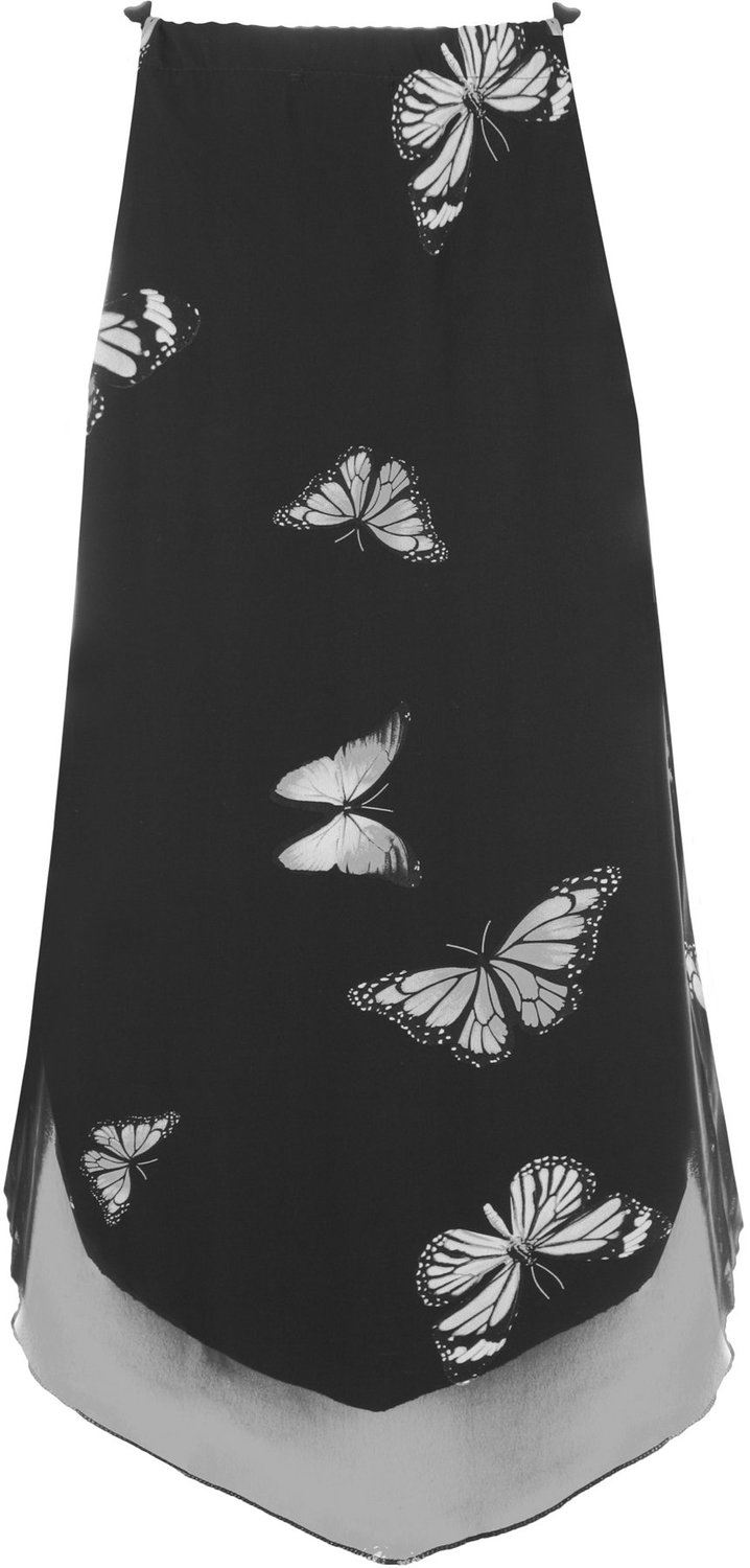 Womens Butterfly Chiffon Sleeveless Sheer Lined Cami Vest Top Plus Size