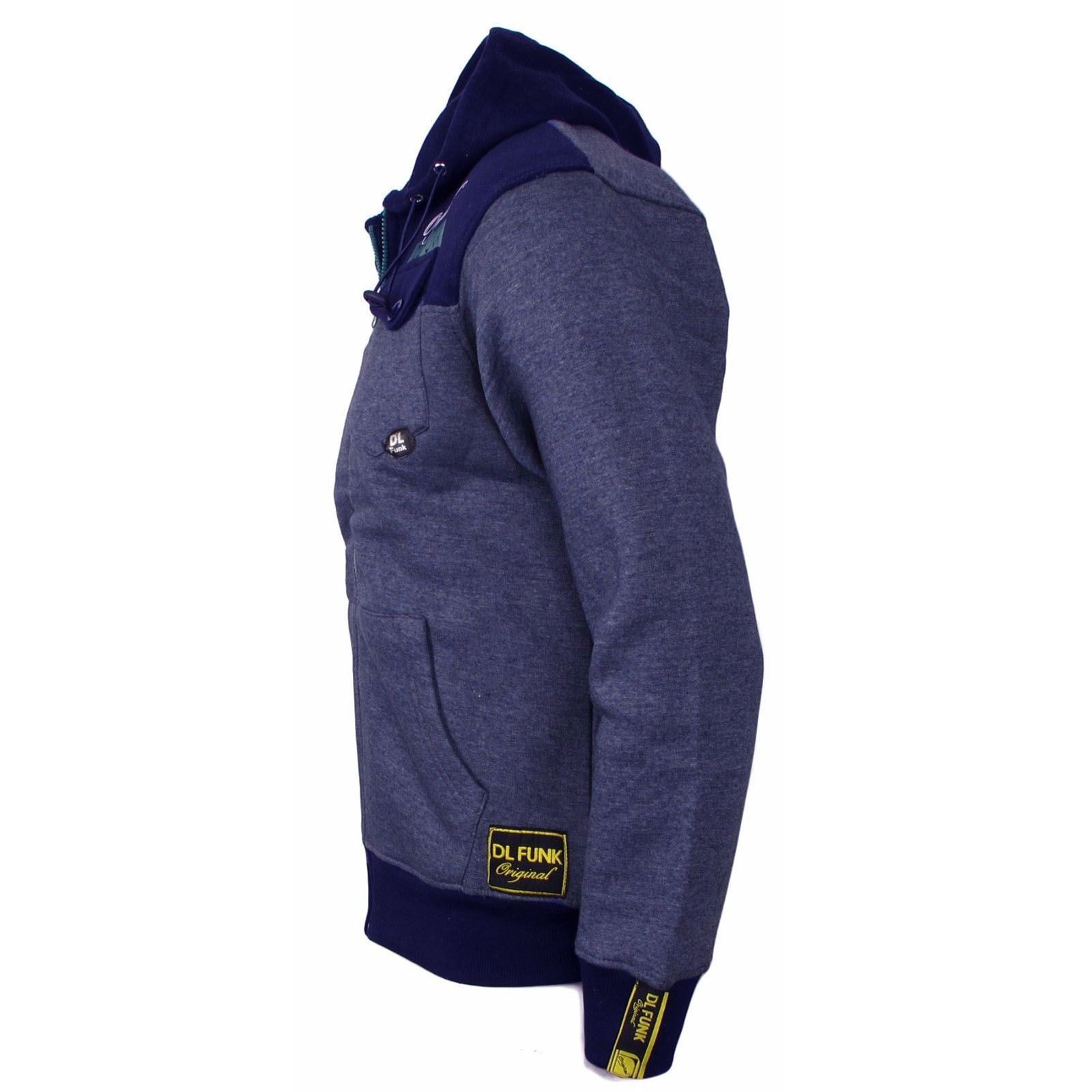 Mens DL FUNK Hoodie Sweatshirt Hooded Zip Up Stylish Jumper Fleece Top Jacket