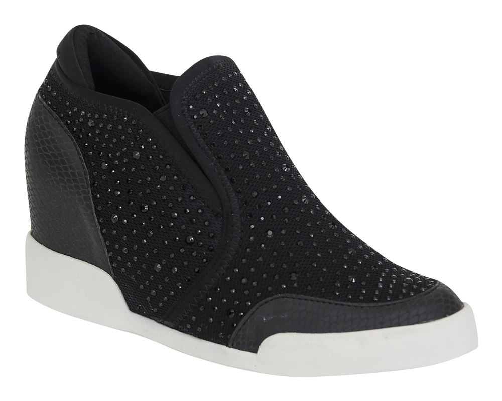 New Womens Ladies Heel Wedge Diamante Trainers Sneakers UK Size 38