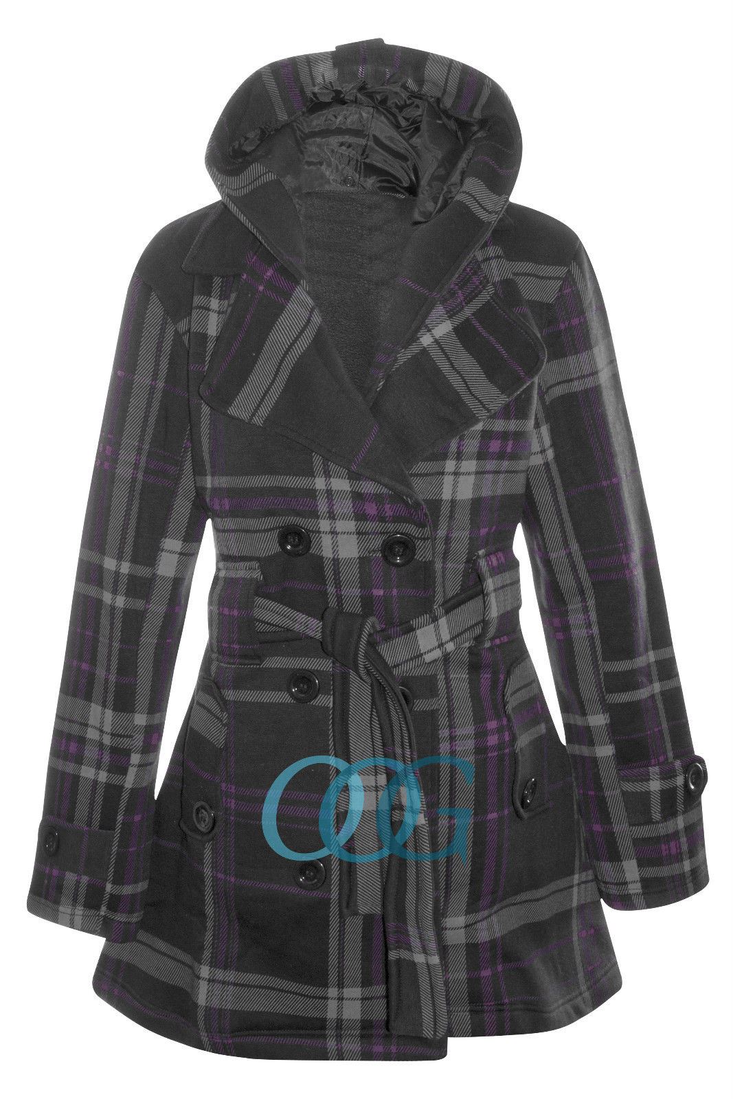 women's belted coat with hood
