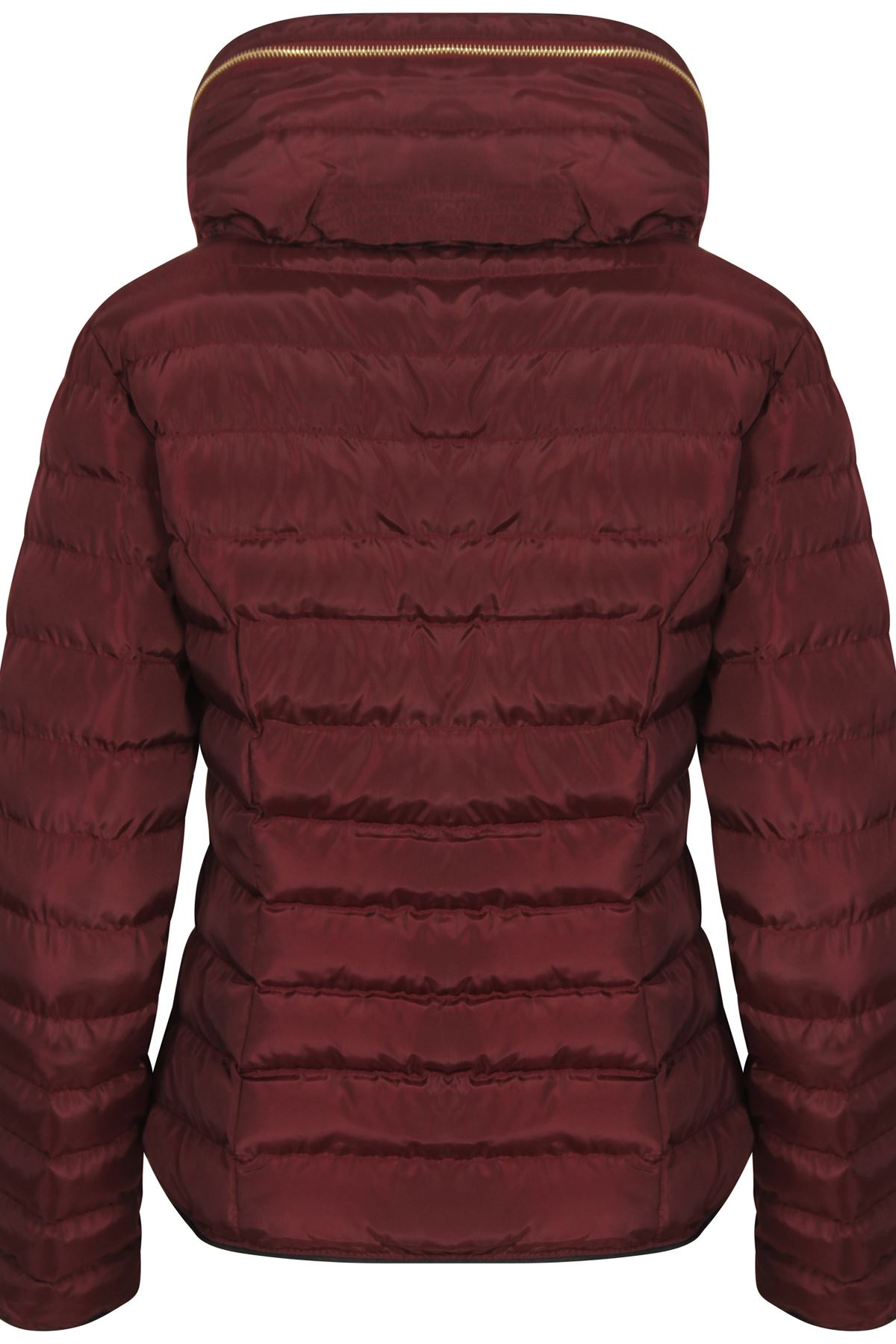 Womens Wine With Thick Coat Padded Jacket Warm Zip Quilted Black Winter
