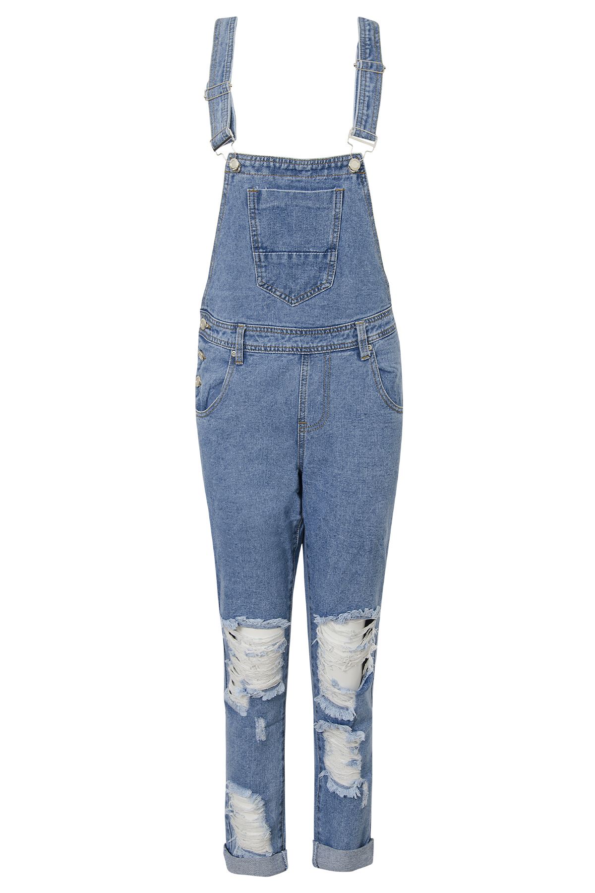 New Womens Baggy Dungarees Denim Full Length Pinafore Jumpsuit 614 eBay