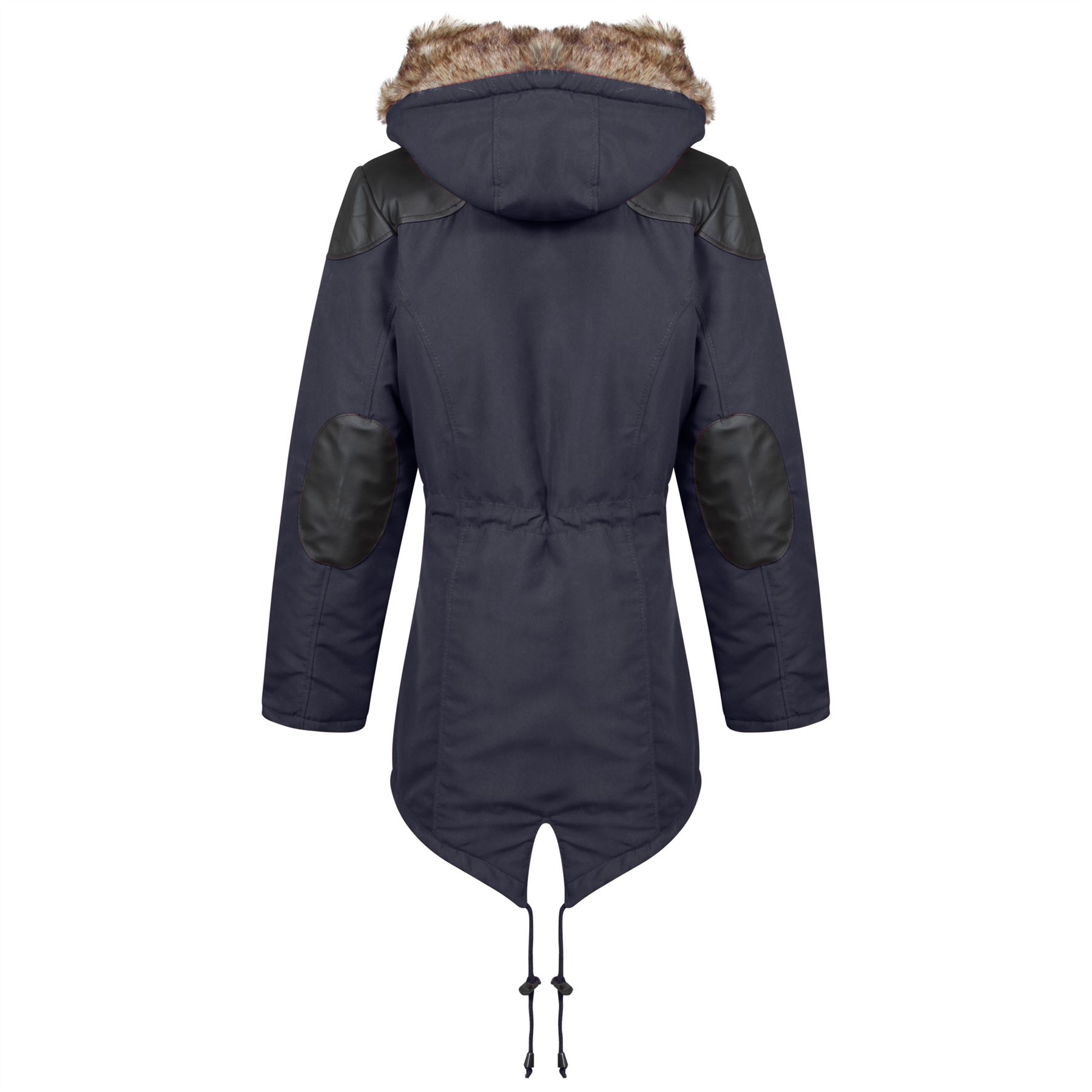 New Unisex Boys Girls Fishtail Contrast Inner Quilted Parka Jacket Coat