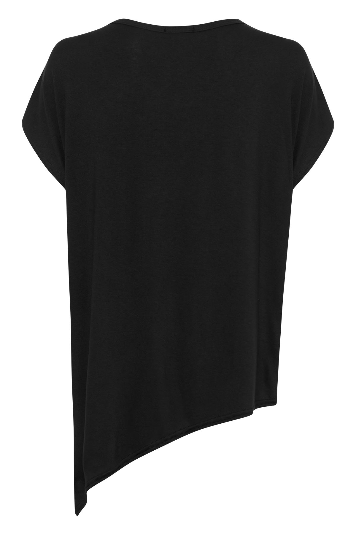 NEW WOMENS ASYMMETRIC SIDE ANGLE CUT LADIES SHORT SLEEVE BAGGY TOP