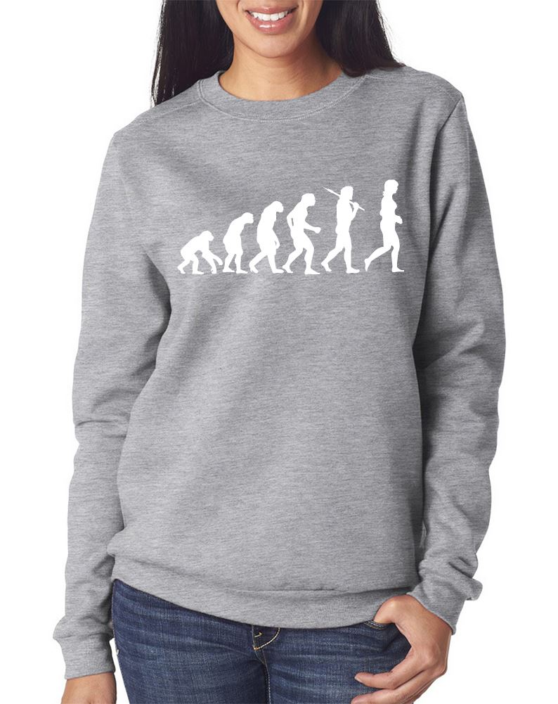 Evolution of Woman Swag Ladies Girls Jumper Hipsta Sweatshirt Black /& Grey