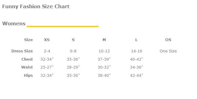 Funny Fashion Women's Size Chart
