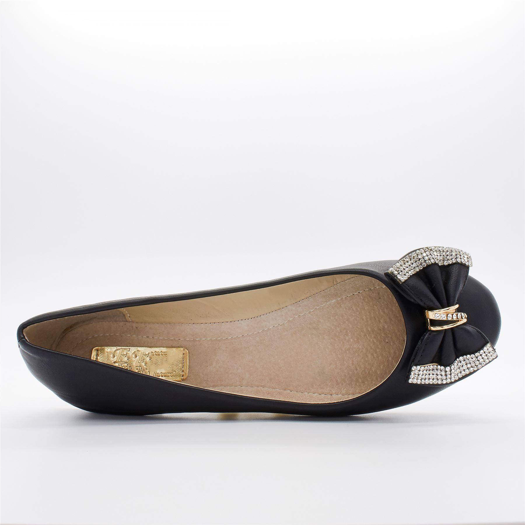 New Womens Diamante Ballet Flat Ladies Casual Ballerina Dolly Party Pumps Shoes