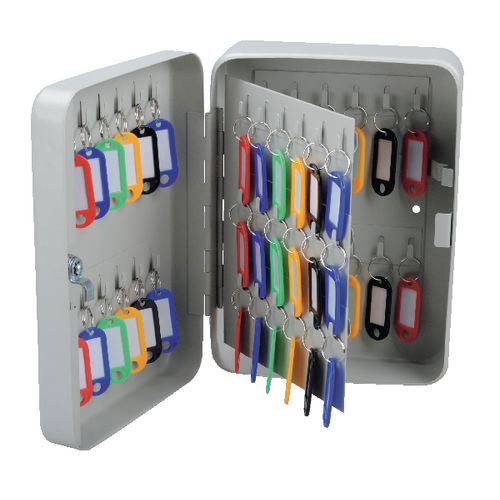 Key Gray Metal Box Storage Unit Multi Keys for Home Office