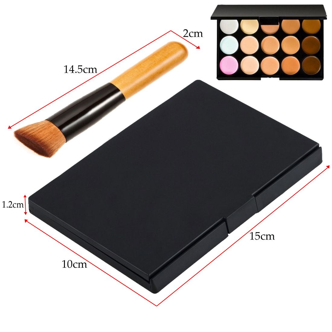 15 Colour Concealer Palette Kit FREE Brush Face Makeup Contour Cream