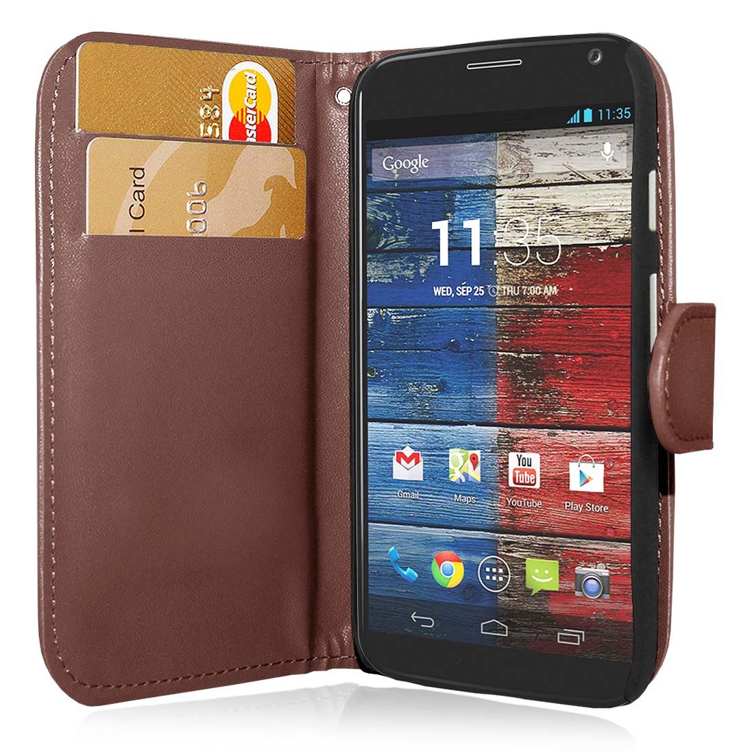 Flip WALLET Leather Pouch Case Cover for Motorola Moto E & E XT1021