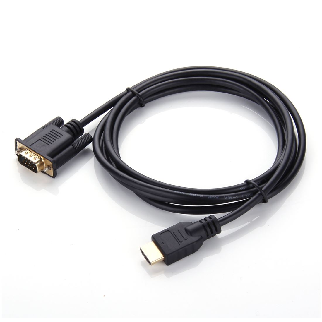 5M Black HDMI TO VGA 15p Adapter Converter Lead Cable For PC TV Out eBay