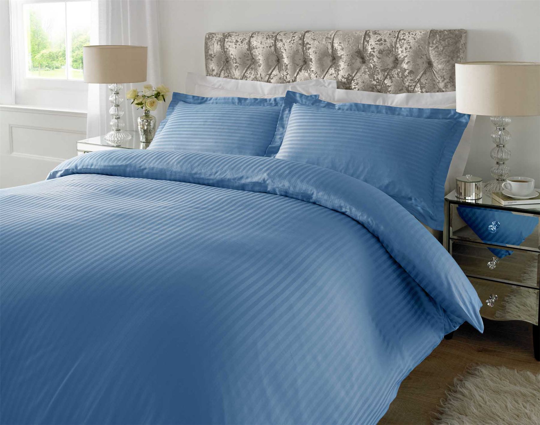 Hotel Quality Luxury Satin Stripe Duvet Cover Single Double King Hotel Quality Luxury Satin Stripe Duvet Cover Single
