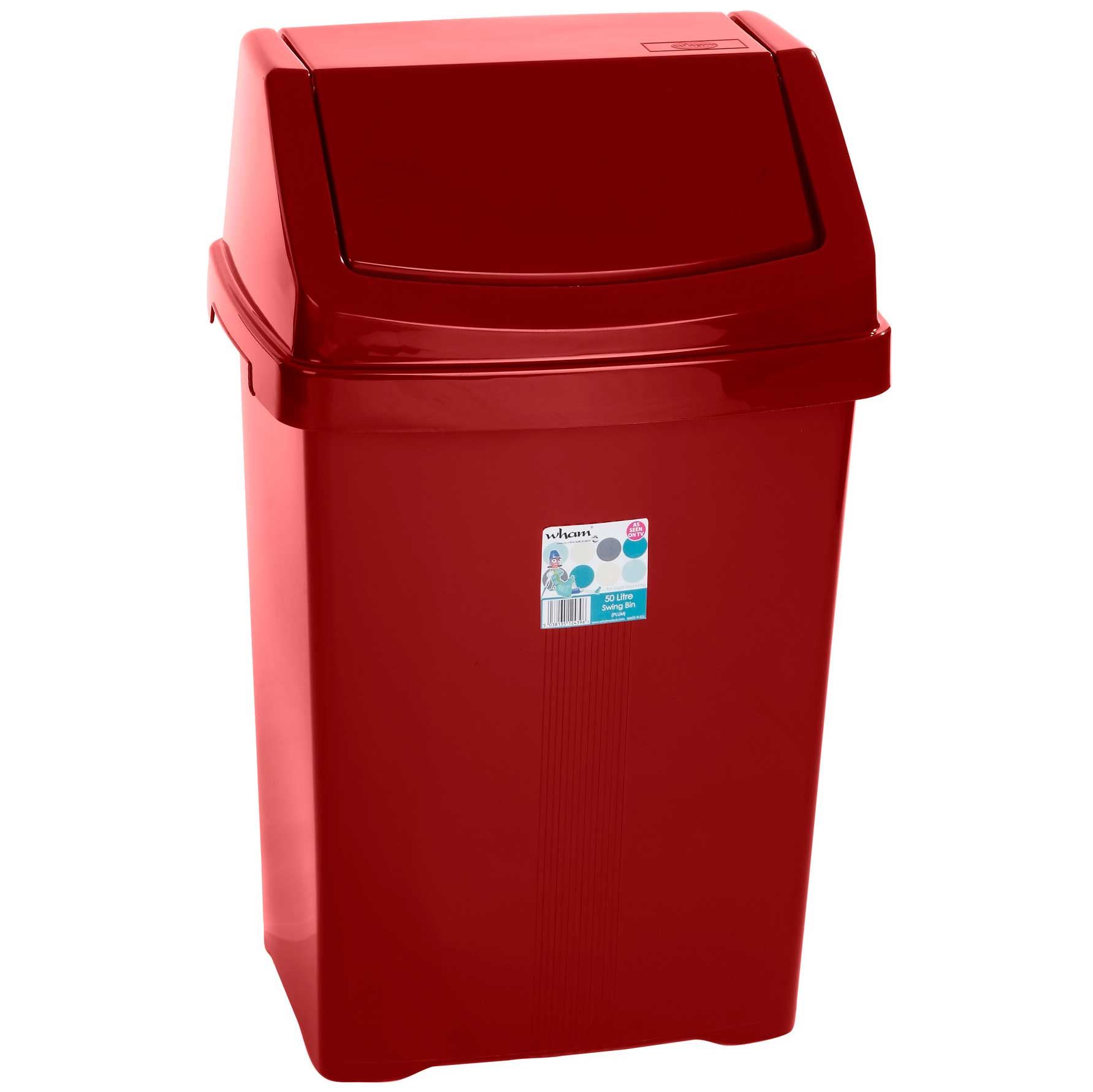 Wham Casa Plastic Swing Top Bin 8L 50L Waste Rubbish Dust Home Kitchen