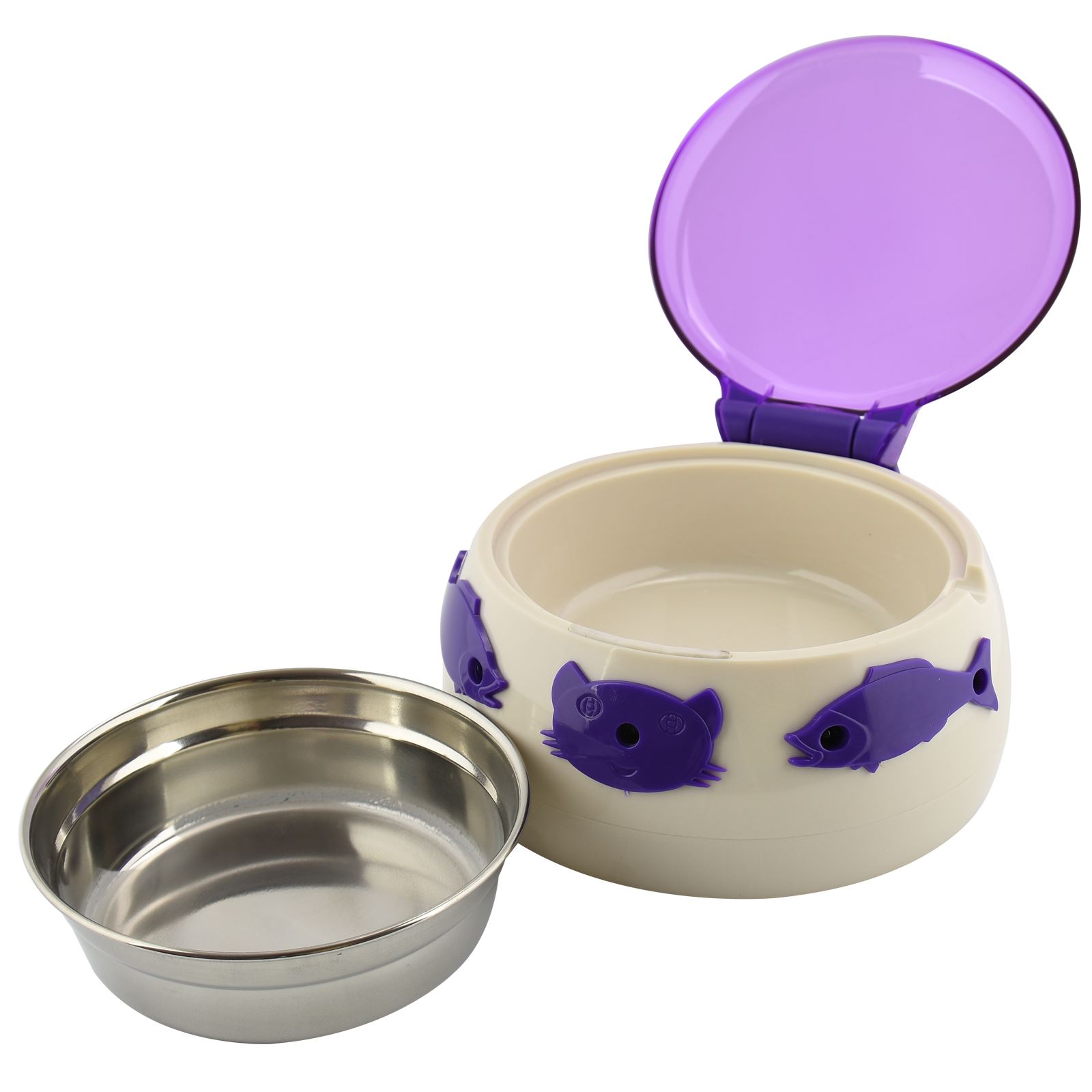 5 Infrared Automatic Sensor Pet Dog Feeder Open Close Lid Steel Bowl/Dish