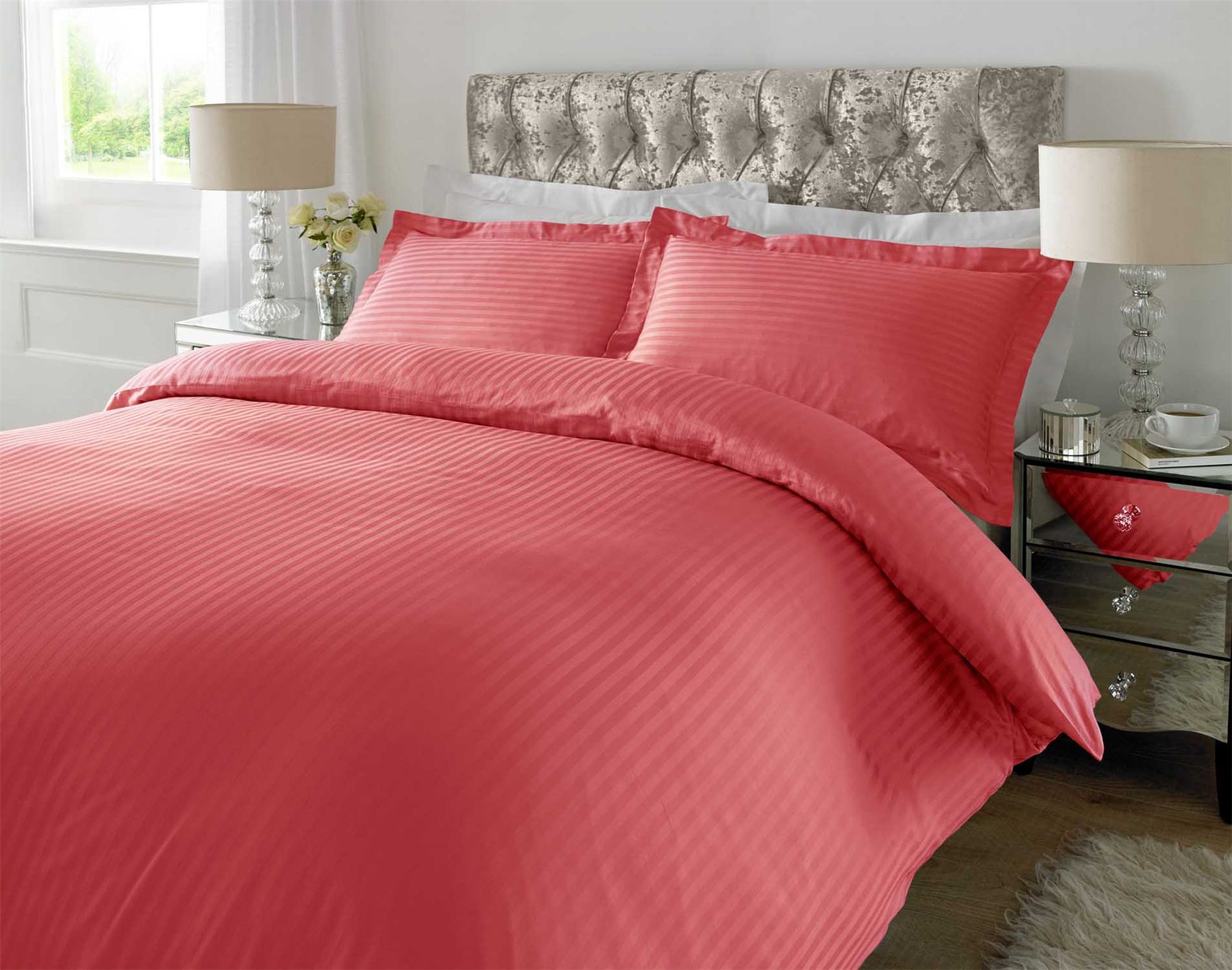 Hotel Quality Luxury Satin Stripe Duvet Cover Single Double King Hotel Quality Luxury Satin Stripe Duvet Cover Single