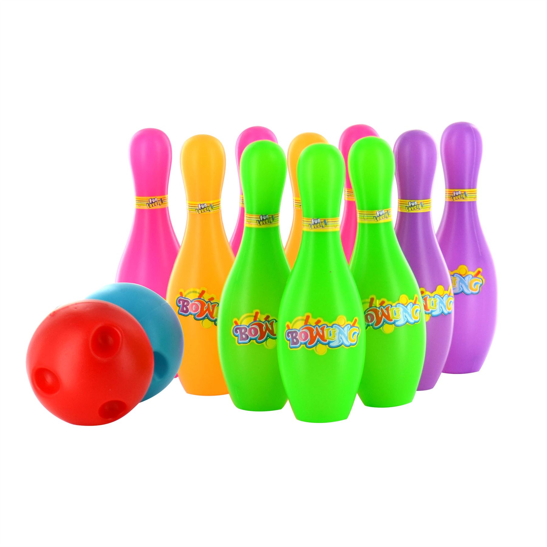 New Kids 10 Pin Bowling Set Indoor Outdoor Plastic Skittles Game 2