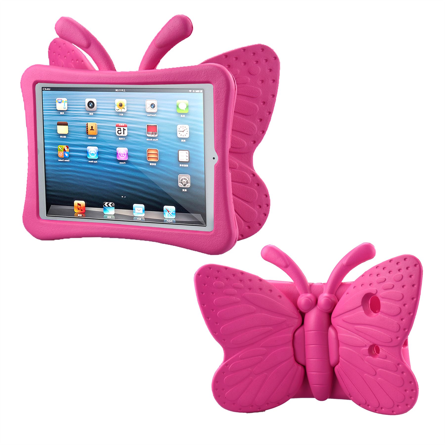 iPad Mini Rubber Cover Kids Shockproof Easy Grip Handle Stand Case
